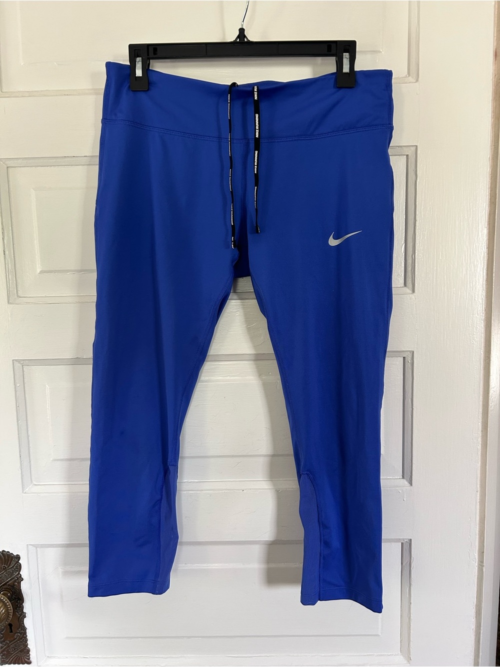 Nike Running Women’s Blue Capri Leggings w/Reflectors & Pockets. Large